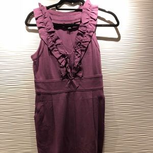 Banana Republic Ruffle Neck Mauve Dress 6